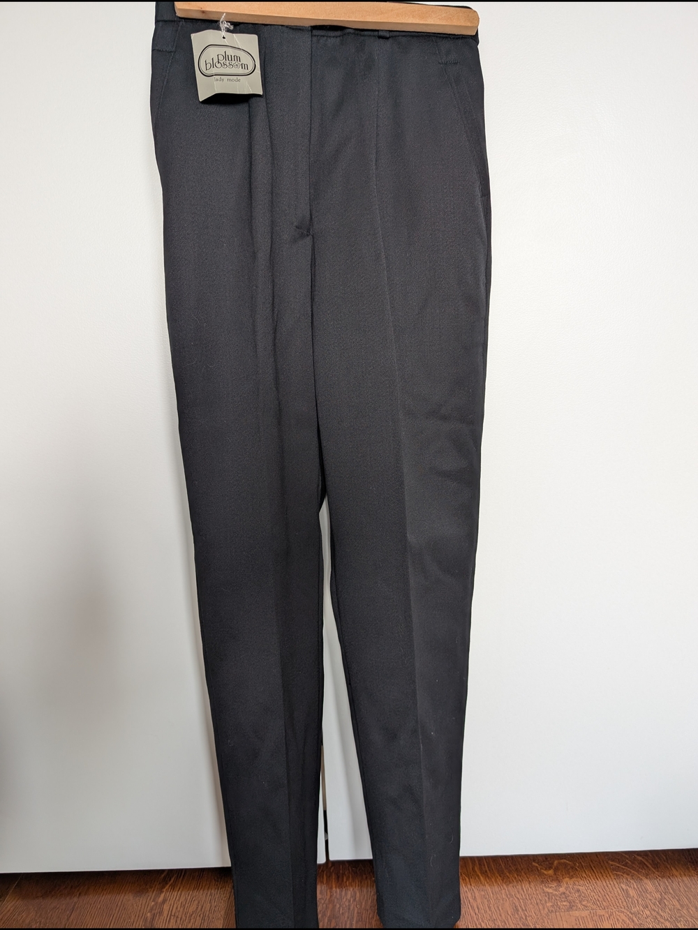 Women's Black 100% Wool Pants By Plum Blossom Chinese Clothing Size 2